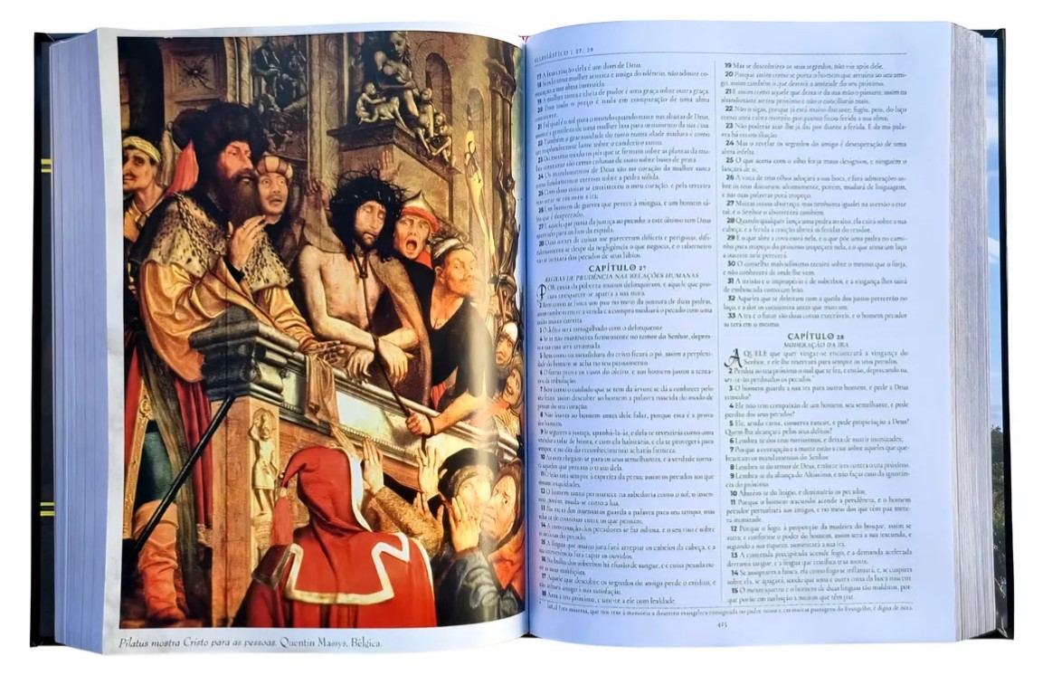 Bíblia Sagrada Católica com Imagens - Edição Luxo Aberta