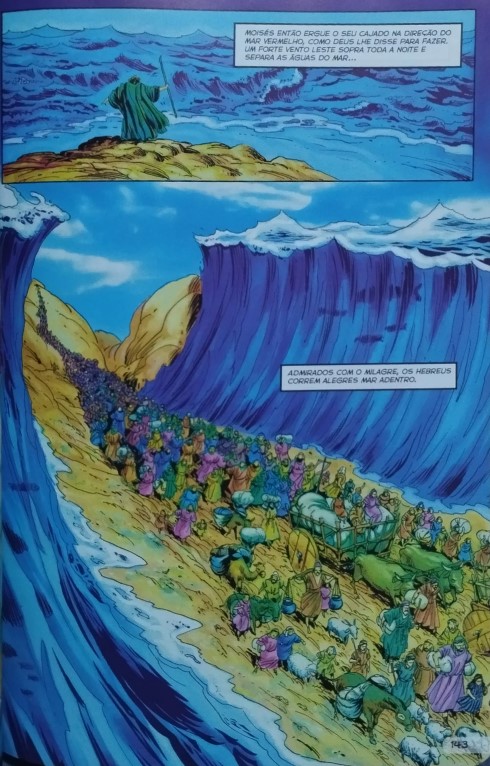 Bíblia em Ação - A história da Salvação do Mundo, Moisés abrindo o mar, passagem do livro do Êxodo