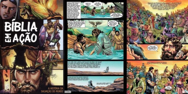 A Bíblia em Ação é um livro que chama atenção logo à primeira vista: histórias bíblicas contadas em formato de quadrinhos, com linguagem simples, narrativa dinâmica e ilustrações impactantes.