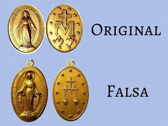 Diferença da Medalha Milagrosa Original para Falsa