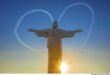 Foto do Cristo Redentor no Rio de Janeiro com a Força Aérea Brasileira