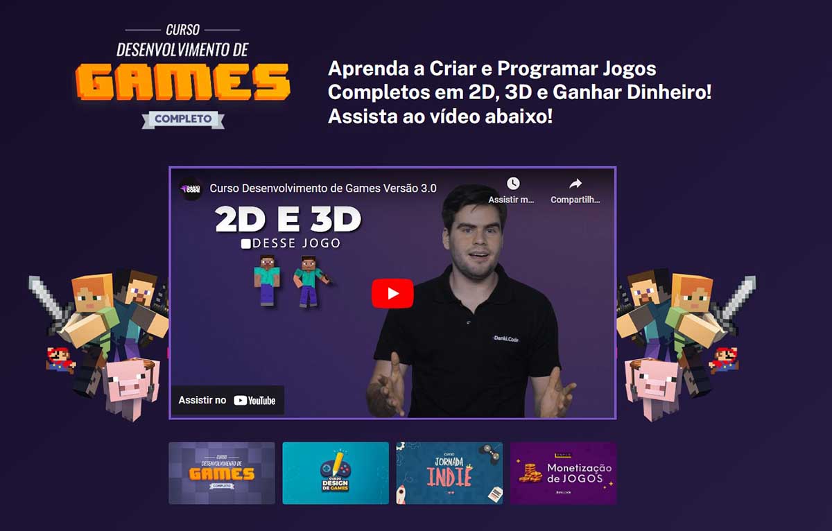 Curso de desenvolvimento de games Danki Code é bom para os jovens católicos ganharem dinheiro