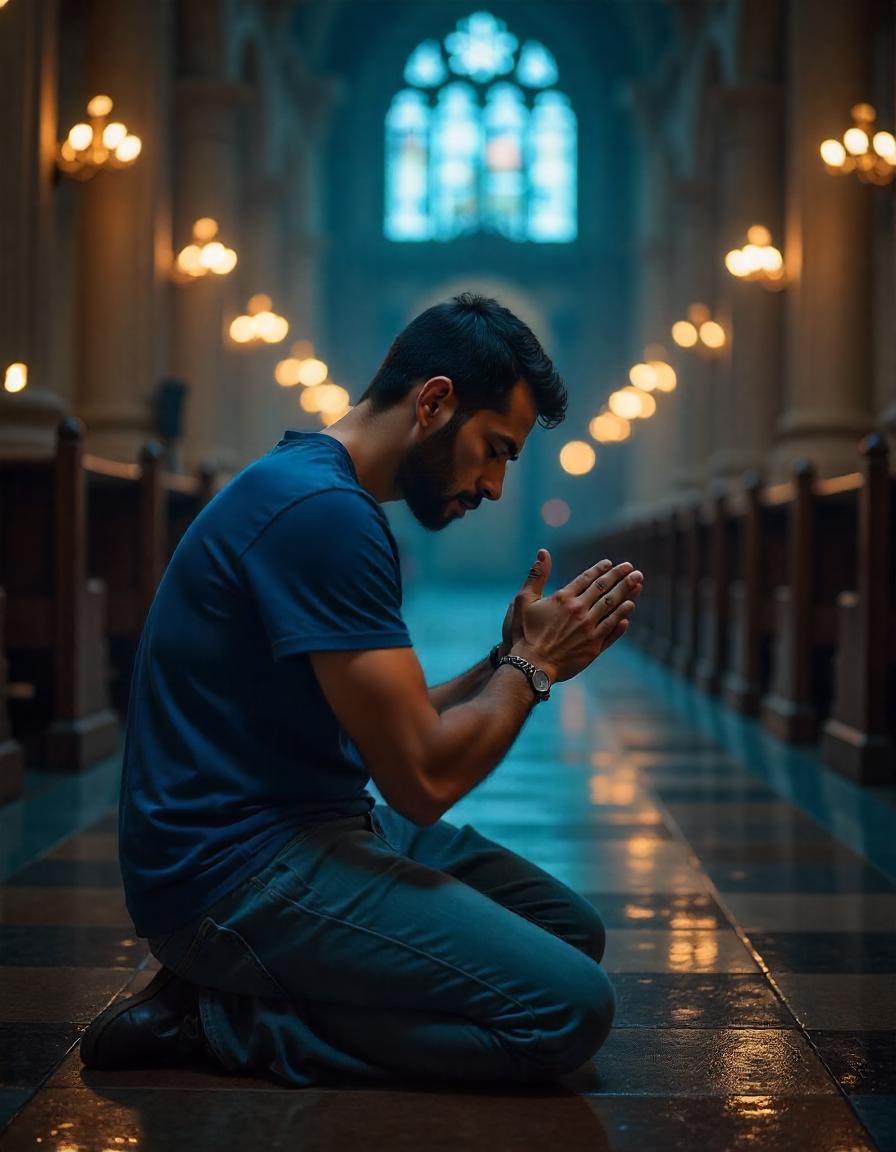jovem católico rezando e usando a poderosa pulseira da medalha de são bento Saiba qual o profundo significado espiritual de usar uma medalha ou pulseira de São Bento sendo um dos jovens católicos.