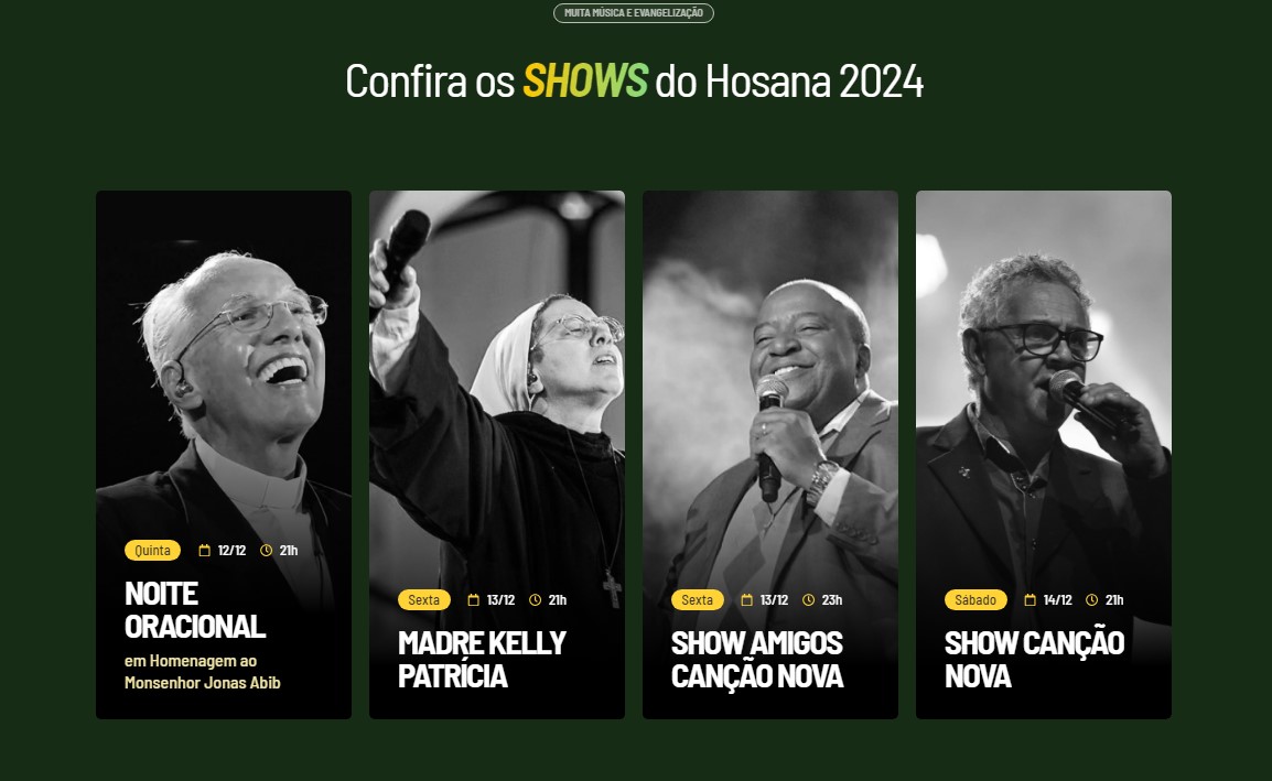 Confira os SHOWS do Hosana 2024