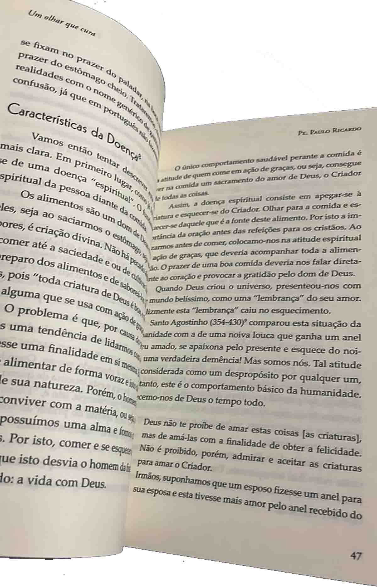 Livro Um olhar que cura, terapia das doenças espirituais do padre paulo ricardo, um guia completo para os jovens católicos