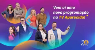 A TV Aparecida celebra 20 anos com nova programação cheia de fé, diversão e representatividade.