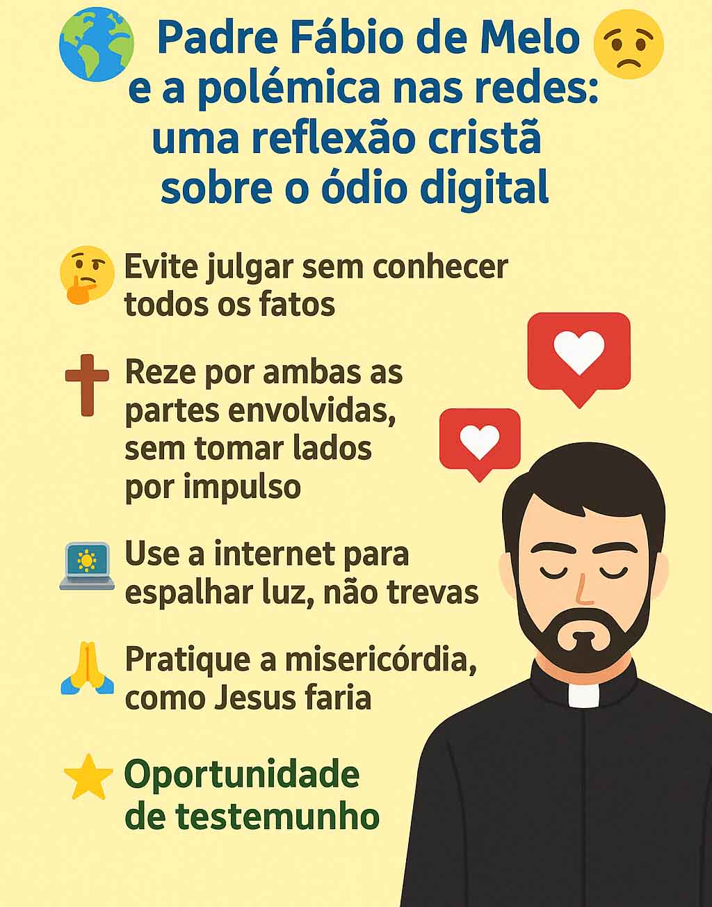 Reflexão Cristã Católica sobre a polêmica que envolve o ódio nas redes sociais O Padre Fábio de Melo e seu envolvimento com a polêmica das redes sociais