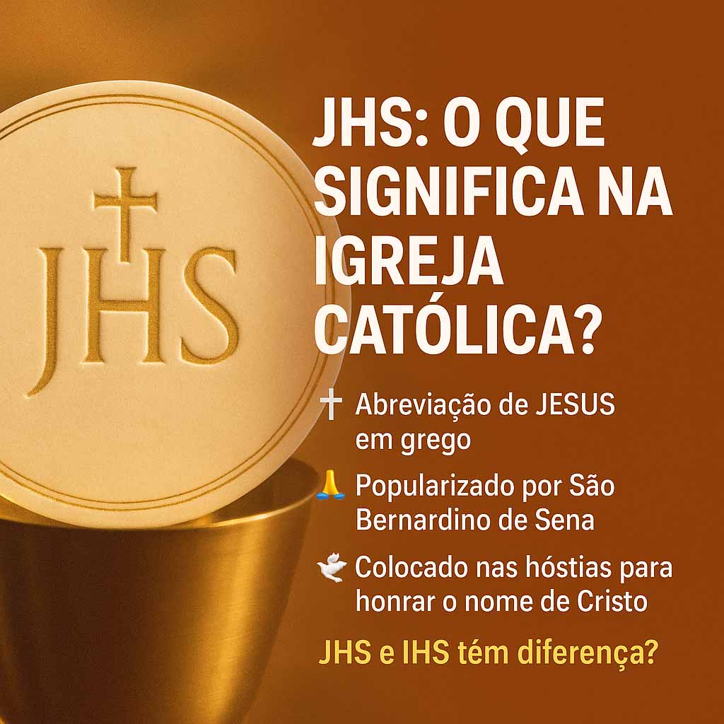 Qual o real significado do JHS ou IHS escrito nas santas hóstias da igreja católica O que é JHS ou IHS, significado bíblico e para Santa Igreja Católica, qual sua Origem, Quem Criou e Por Que Está nas Hóstias