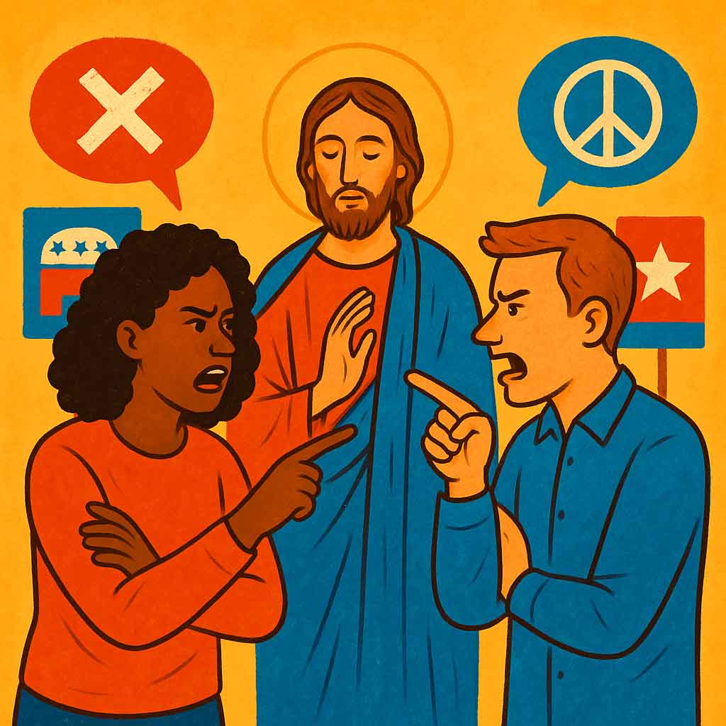 Discordar sobre política sem brigar. A visão da Santa Igreja Católica sobre discordar politicamente com respeito e amor ao próximo.