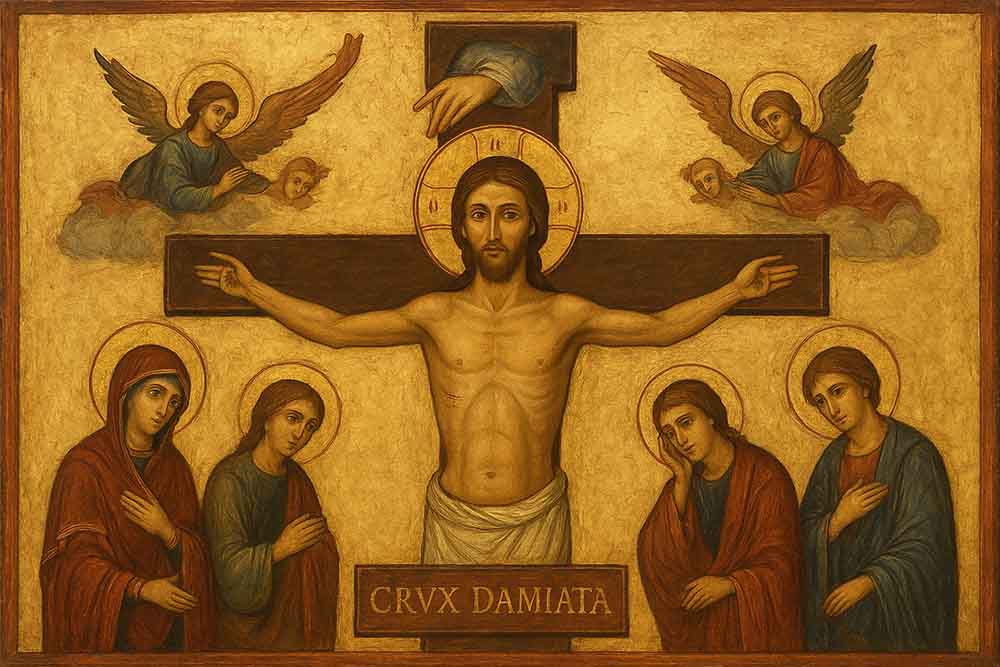 Significado da Cruz de São Damião para a Igreja Católica e seus fiéis A história e o significado da Cruz de São Damião, sua oração, diferenças das cruzes católicas e por que ter um crucifixo abençoado em casa.