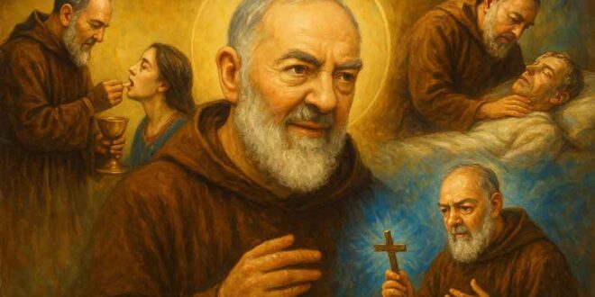 A vida de Padre Pio: seus estigmas, dons sobrenaturais, milagres e legado espiritual reconhecido pela Igreja Católica Apostólica Romana.