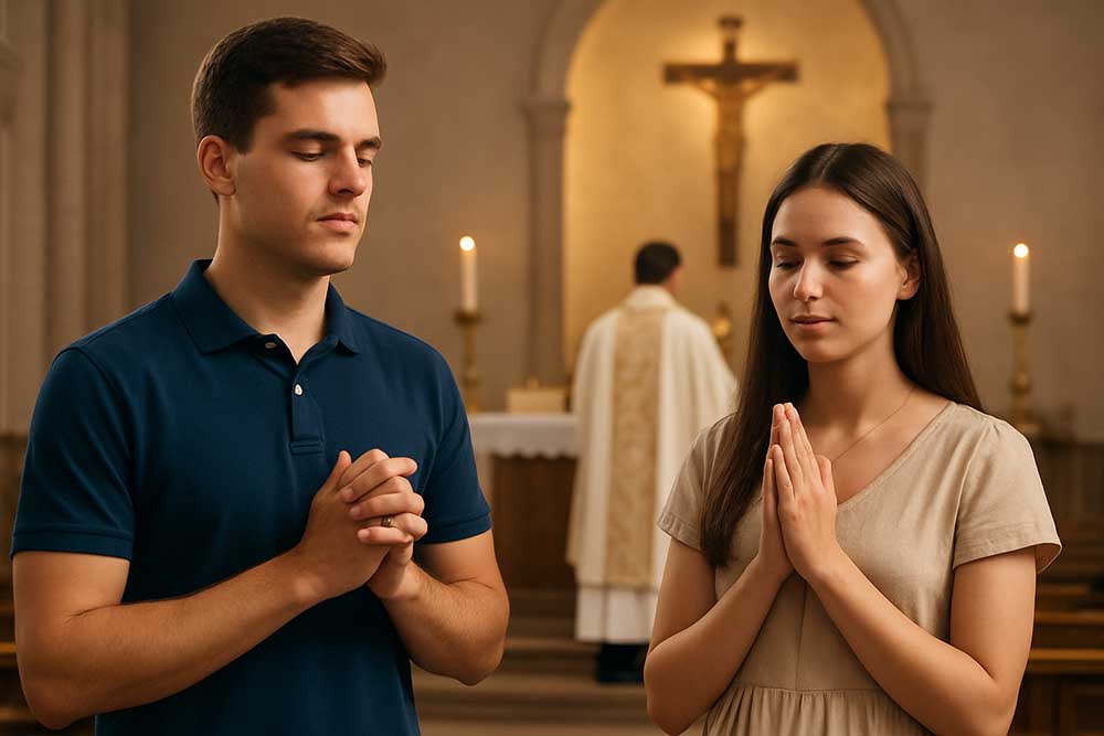 Quais roupas posso ou não usar para participar da Santa Missa Descubra qual roupa usar na Missa segundo a Bíblia e o Catecismo. Aprenda a se vestir com modéstia e respeito na Santa Missa.