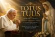 São João Paulo II diante de Nossa Senhora representando a espiritualidade Totus Tuus