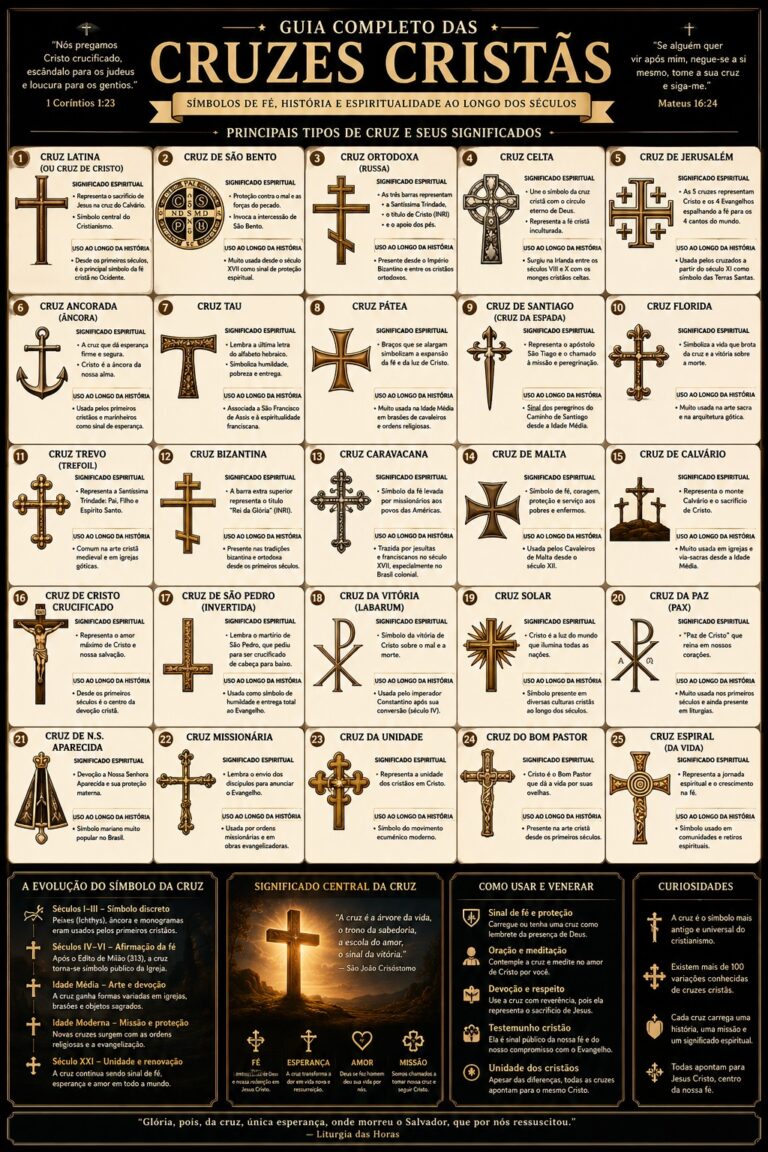Cruz cristã, conheça os tipos e seus significados completos